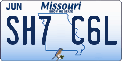 MO license plate SH7C6L