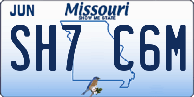 MO license plate SH7C6M