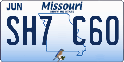 MO license plate SH7C6O