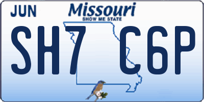 MO license plate SH7C6P
