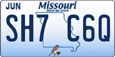 MO license plate SH7C6Q
