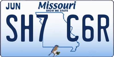 MO license plate SH7C6R