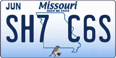 MO license plate SH7C6S