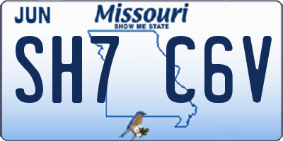 MO license plate SH7C6V