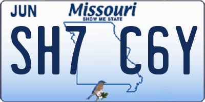 MO license plate SH7C6Y