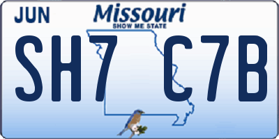 MO license plate SH7C7B