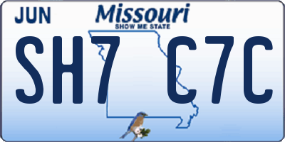 MO license plate SH7C7C