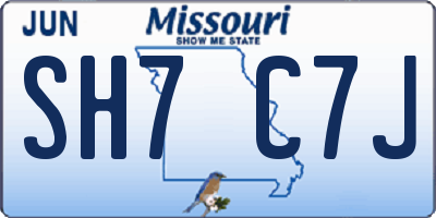 MO license plate SH7C7J