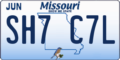 MO license plate SH7C7L