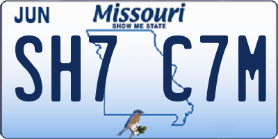 MO license plate SH7C7M