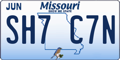 MO license plate SH7C7N