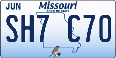 MO license plate SH7C7O