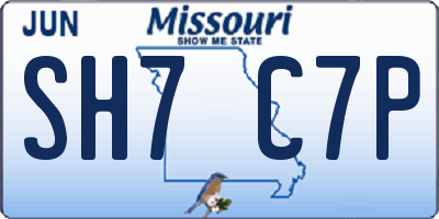 MO license plate SH7C7P