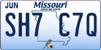 MO license plate SH7C7Q