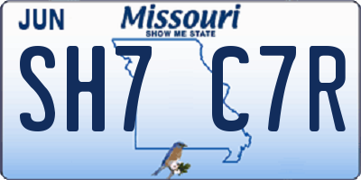 MO license plate SH7C7R
