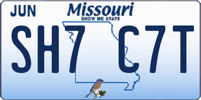 MO license plate SH7C7T