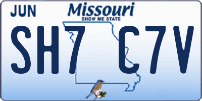 MO license plate SH7C7V