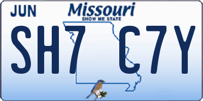 MO license plate SH7C7Y