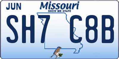 MO license plate SH7C8B
