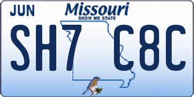 MO license plate SH7C8C