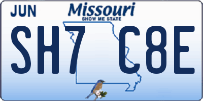 MO license plate SH7C8E