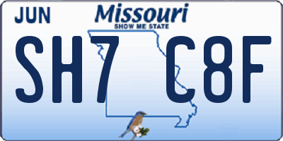 MO license plate SH7C8F