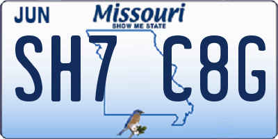 MO license plate SH7C8G