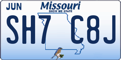 MO license plate SH7C8J