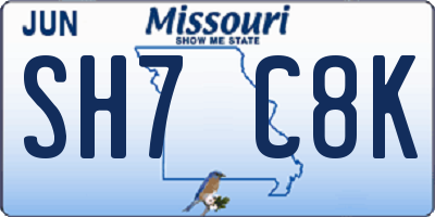 MO license plate SH7C8K