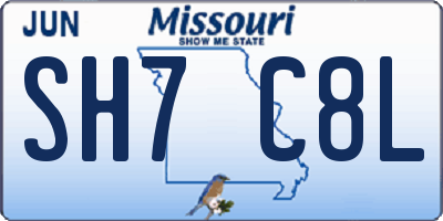 MO license plate SH7C8L