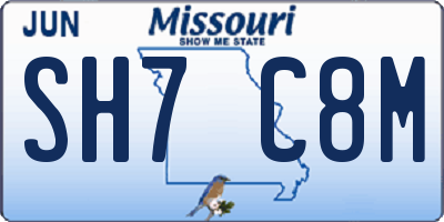 MO license plate SH7C8M