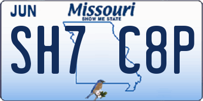 MO license plate SH7C8P