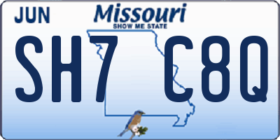 MO license plate SH7C8Q