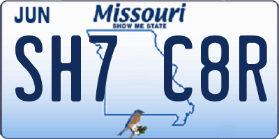 MO license plate SH7C8R