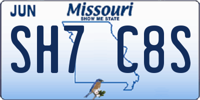 MO license plate SH7C8S