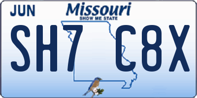 MO license plate SH7C8X