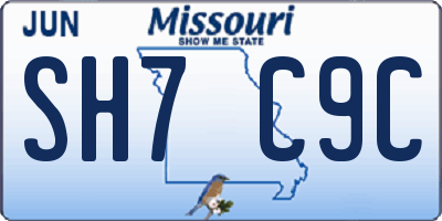 MO license plate SH7C9C