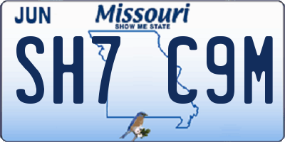 MO license plate SH7C9M