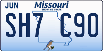 MO license plate SH7C9O
