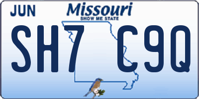 MO license plate SH7C9Q