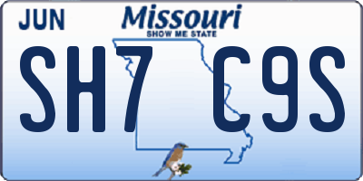 MO license plate SH7C9S