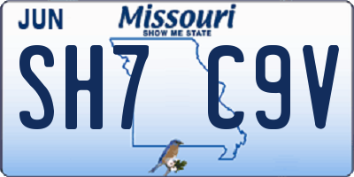 MO license plate SH7C9V