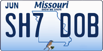 MO license plate SH7D0B