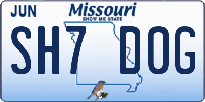 MO license plate SH7D0G