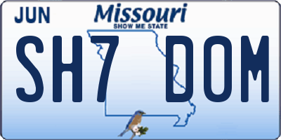MO license plate SH7D0M