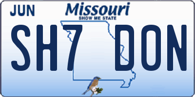MO license plate SH7D0N