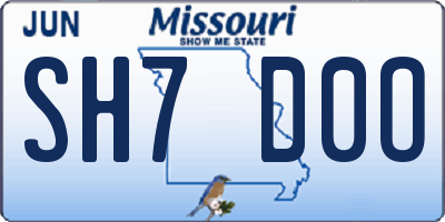 MO license plate SH7D0O