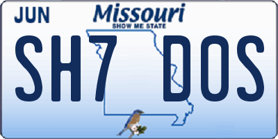 MO license plate SH7D0S