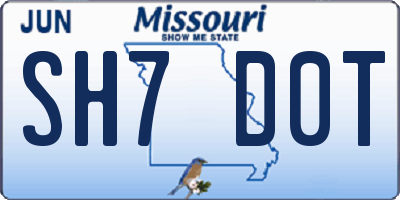 MO license plate SH7D0T