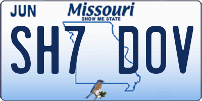 MO license plate SH7D0V